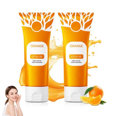2pcs Orange Exfoliating Gel for Face & Body, 2026 Exfoliating Cleansing Gel Scrub, Orange Peeling Scrub, Deep Cleansing Moisturizing Facial Exfoliator for All Types Skin