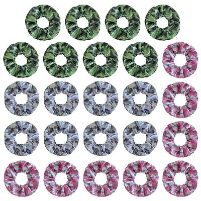 24Pcs Camouflage Hair Scrunchies Elastic Ponytail Holder Hair Bands Scrunchy Hair Ties for Daily Wear Sports Military Training