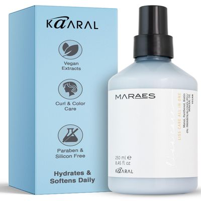 Kaaral MARAES Liss Care All in One - Leave-In Conditioner for Frizzy Hair - No-Rinse Spray Conditioner - Smoothing Hair Care for Unruly Hair - Certified Vegan Formula with Monoi and Biotin 250 ml