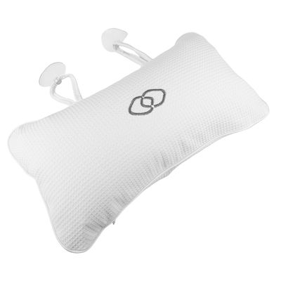 Abaodam Non-Slip Bathtub Spa Pillow with Elegant Textured Design and Suction Cups Head and Neck Support Cushion for Soaking Tubs Bath Accessories for Women Comfortable Spa Bath Cushion for