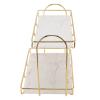 Aumotop 2 Tier Large Capacity Cosmetic Storage Rack for Bathroom Kitchen Bedroom Gold Metal Storage Shelf for Organizing Toiletries view 3