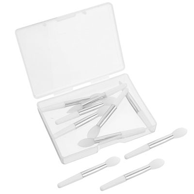 DECHOUS 10pcs Mini Silicone Lip Brushes with Soft Bristles for Even Lipstick and Gloss Application Reusable Travel Lip Makeup Applicator Set with Transparent Storage Box
