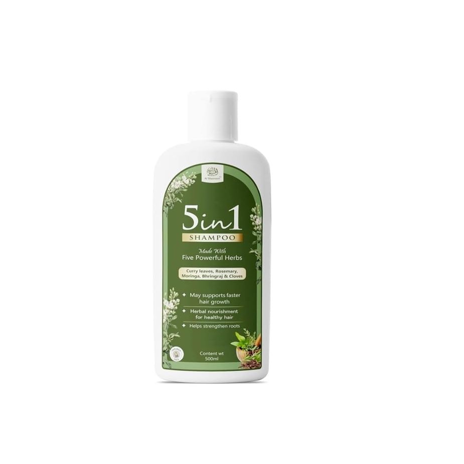 5-in-1 Herbal Shampoo with Natural Herbs, 500ml, Hair Growth and Strengthening Formula