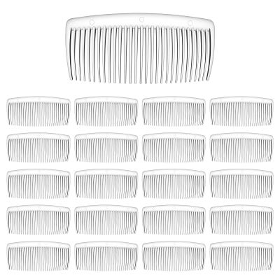 20 PCS Clear White Hair Combs, Plastic Hair Side Comb Clear French Twist Comb With Long Teeth Lightweight Small Teeth Combs Fine Twist Barrettes Bun Accessories for Women Bridal Wedding Veil Headpiece