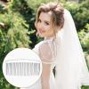 20 PCS Clear White Hair Combs, Plastic Hair Side Comb Clear French Twist Comb With Long Teeth Lightweight Small Teeth Combs Fine Twist Barrettes Bun Accessories for Women Bridal Wedding Veil Headpiece view 4