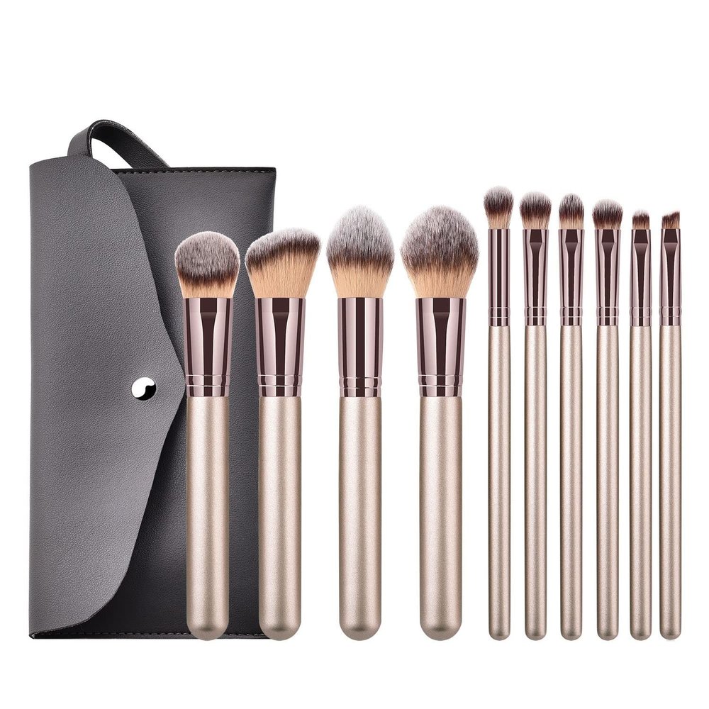 10pcs Makeup Brush Set Blush Eye Eyeliner Powder Foundation Make Up Brushes Cosmetic Tools Kit