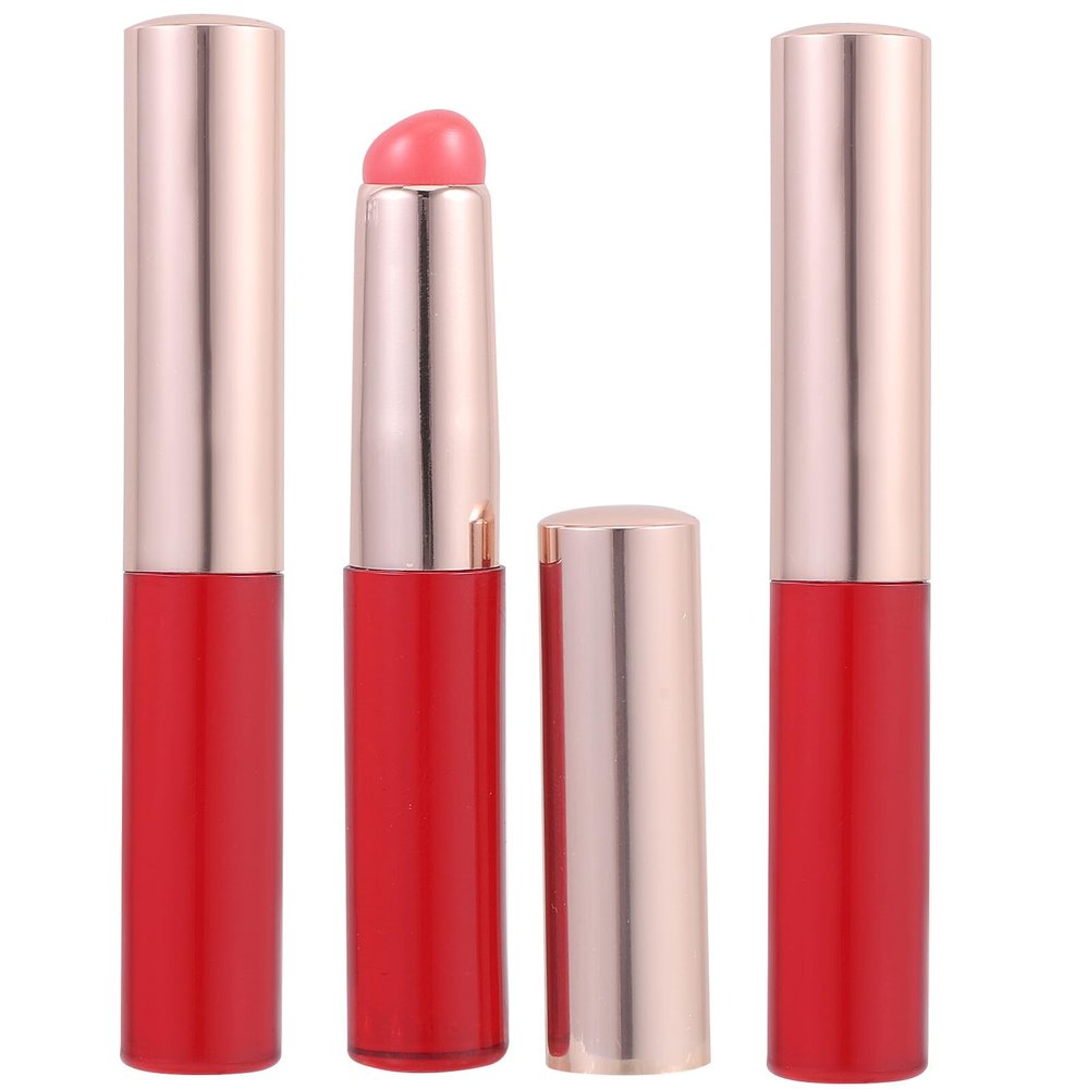 Alipis 3Pcs Silicone Lip Brush with Cover Portable Round Head Lipstick Applicator for Women Gentle Makeup Brush for Lip Balm Gloss Concealer and Eyeshadow Application