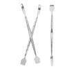 DECHOUS 3pcs Dual-Head Stainless Steel Nose Pore Scrubber and Blackhead Cleaner Tool for Deep Facial Cleansing and Skin Care Portable Spatula for Whitehead Removal view 1