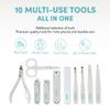 clat Manicure Pedicure Kit for Men & Women, 10Pcs Finger & Toe Nail Care Tools Includes Nail Clipper Cutter, Tweezer, File, Cuticle Pusher, Personal Care Professional Grooming Set With Travel Case view 2