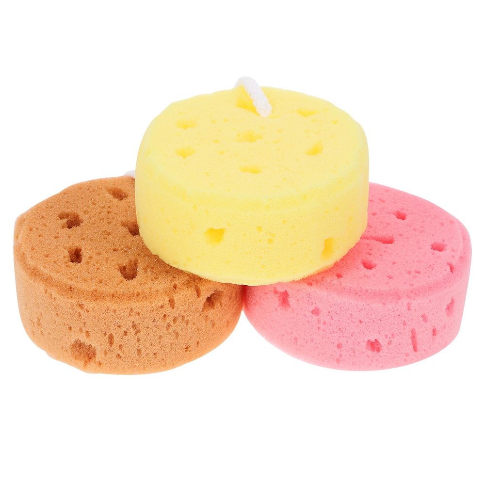 DONFAMDS 3pcs Honeycomb Bathing Sponge Balls with Lanyards Gentle Exfoliating Body Scrubber for Daily Deep Cleansing Rich Shower Poufs for Men Women Reusable Back Wash Sponges