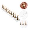 Anneome Extended Metal Nail Holder for Nail Art Practice Creative Manicure Display Stand with Gold Rippled Base Training Racks for Salon and Home Use view 4