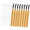 CATIEBYE 8pcs Silicone Eyelash Brushes Portable Lash Combs Soft Head Cosmetic Tools for Travel and Daily Makeup with Dustproof Covers Gentle Tone Gold Color view 1