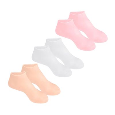 AUTSUPPL 3Pairs Moisturizing Socks for Women Softening Dry Cracked Feet Skin Foot Covers with Exfoliating Care for Supple Nourished at Home Pedicure