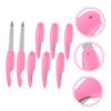 BELLIFFY 8pcs Folding Curved Nail Files Portable Pedicure Manicure Metal Polishing Tools for Home Salon Use Double-Sided Grit Nail Buffers in Pink view 3