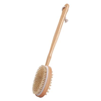 BAZEITFLOW Ergonomic Long Handle Back Scrubber Bath Brush Double-Sided Body Scrubbing Tool for Showering and Skin Massage Deep Cleansing Bathroom Bath Accessory for Men and Women