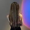 qynyxbh 2-pack braided hair with colorful ropes, dirty braids, headband accessories, sparkling diamond chains, ponytail embellishments, headwear view 3