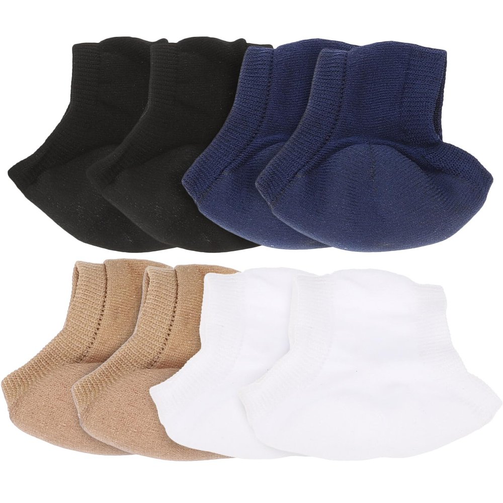 ABOOFAN 4 Pairs Moisturizing Gel Heel Socks for Women and Men Toeless Breathable Design Softens Horniness Prevents Cracks Protects and Hydrates Dry Heels Comfortable Fit for All Foot