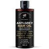 Arom-atique Anti Grey Hair Oil | Herbal Blend with Coconut, Black Seed, Castor, Argan, Apricot, Almond, Grapeseed, Jojoba, Sesame, Henna, Indigo, Amla, Methi, Curry Leaves & Hibiscus | view 1