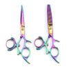 5.5" Professional Hair Cutting Scissors, Barber Thinning Shears Swivel Design with Rotating Handle, 440C Stainless Steel Flying Scissors, Multicolor view 1