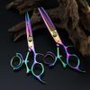 5.5" Professional Hair Cutting Scissors, Barber Thinning Shears Swivel Design with Rotating Handle, 440C Stainless Steel Flying Scissors, Multicolor view 2