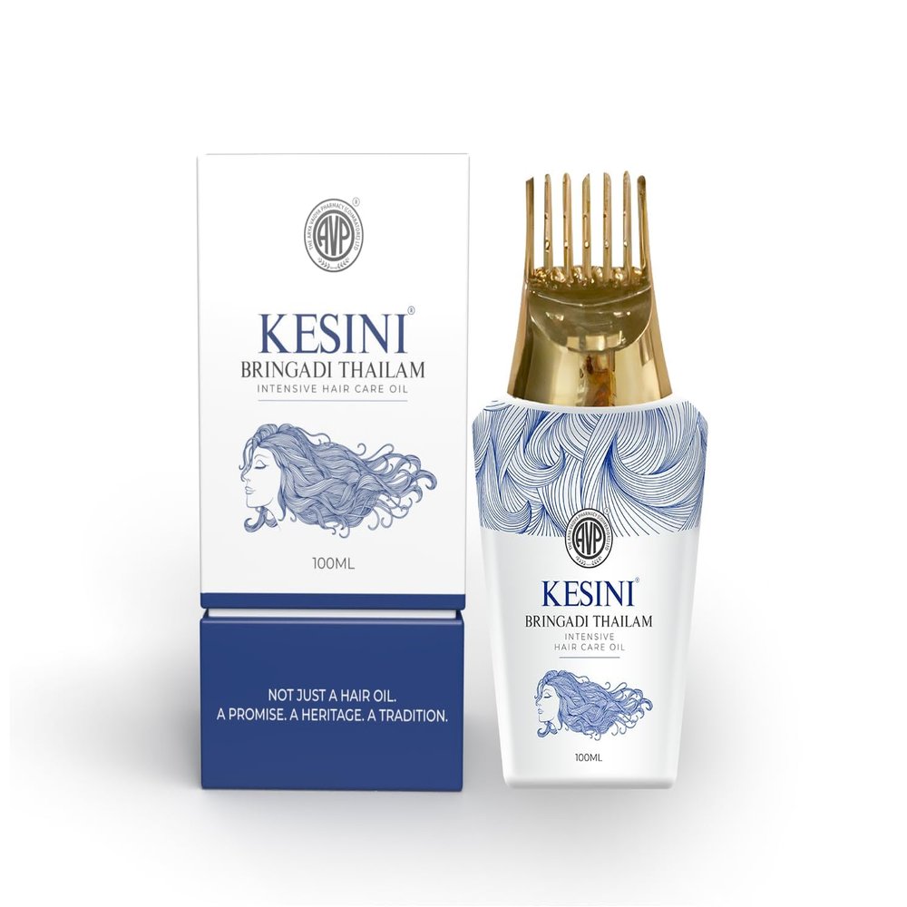 AVeesP Ayurveda Kesini Bringadi Thailam 100 ml Ayurvedic Hair Oil for Hair Fall Control, Scalp Health & Premature Greying Enriched with Amla, Bhringraj, Indigo, &Types of Milk Natural Herbal Formula