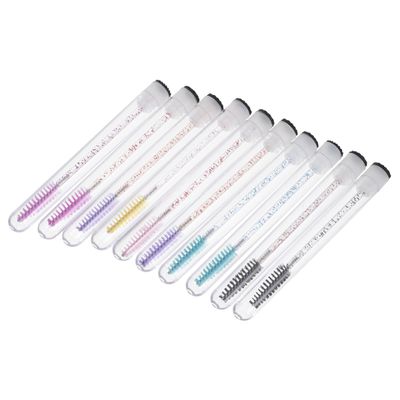 Alipis 30pcs Eyebrow Brush Wands with Tube Portable Disposable Eyelash Applicator Spiral Makeup Brush Lightweight for Travel and Eyelash Extension Maintenance Random Color