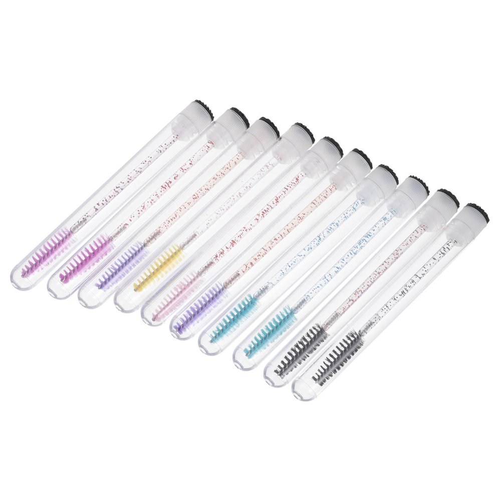 Alipis 30pcs Eyebrow Brush Wands with Tube Portable Disposable Eyelash Applicator Spiral Makeup Brush Lightweight for Travel and Eyelash Extension Maintenance Random Color