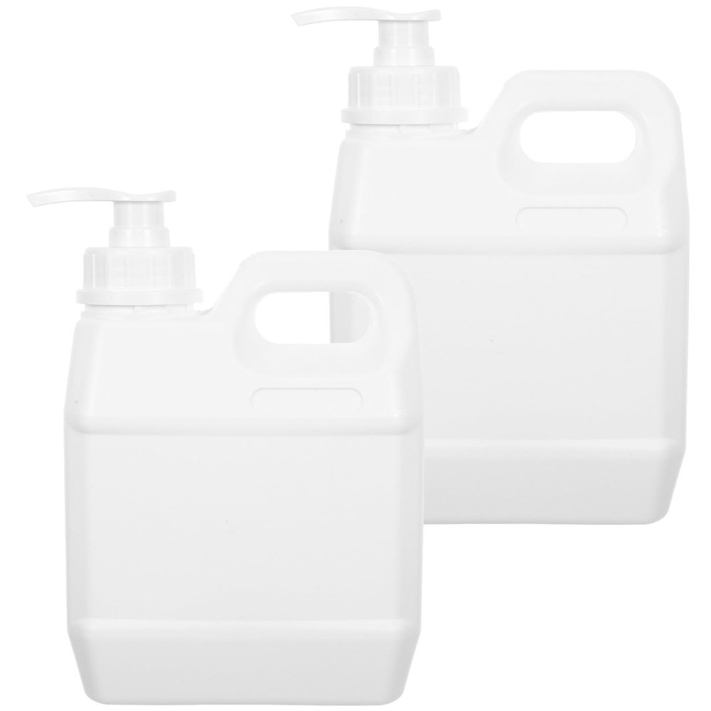 Mobestech 2PCS Plastic Pump Bottles for Cosmetics and Chemicals Refillable Sterilization Liquid Containers with Wide Mouth and Leak-Resistant Design White Lotion Dispensers for Bathroom and