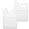 Mobestech 2PCS Plastic Pump Bottles for Cosmetics and Chemicals Refillable Sterilization Liquid Containers with Wide Mouth and Leak-Resistant Design White Lotion Dispensers for Bathroom and view 1