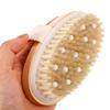 Alipis Massage Bath Brush with Rubber Head and Natural Bristles Gentle Exfoliating Shower Scrubber for Back Cleaning and Skin Massage Comfortable Grip Body Brush for Wet and Dry Use view 3
