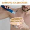 Alipis Massage Bath Brush with Rubber Head and Natural Bristles Gentle Exfoliating Shower Scrubber for Back Cleaning and Skin Massage Comfortable Grip Body Brush for Wet and Dry Use view 4
