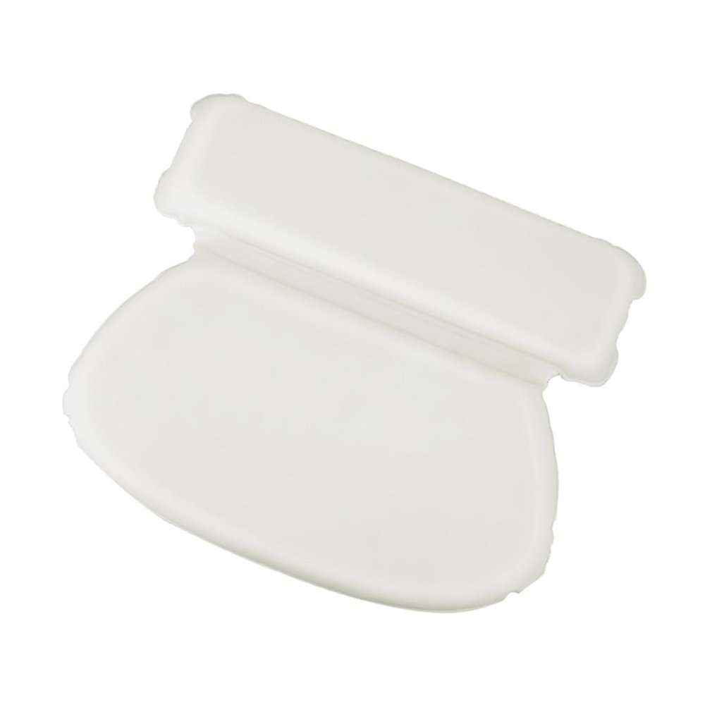 Alipis PU Sponge Round Suction Bathtub Pillow White Bath Cushion with Firm Adsorptive Cups for Neck and Head Support Easy to Install Suitable for Adults and Fits Bathtubs