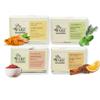 Ba..re. Ne.cessities Natural Handmade Soap Gift Set, Cold Processed Spa Bars with Turmeric, Basil Rosemary, Annatto, Orange Cinnamon, 75g Each, 4 Pack view 1