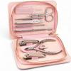 Beauty Power 9 in 1 Professional Manicure Pedicure Set - Stainless Steel Nail Clippers, Nano File, Cuticle Nipper, Scissors, Tweezers, Travel PU Leather Case for Men & Women - Gift Ready New (Pink) view 1
