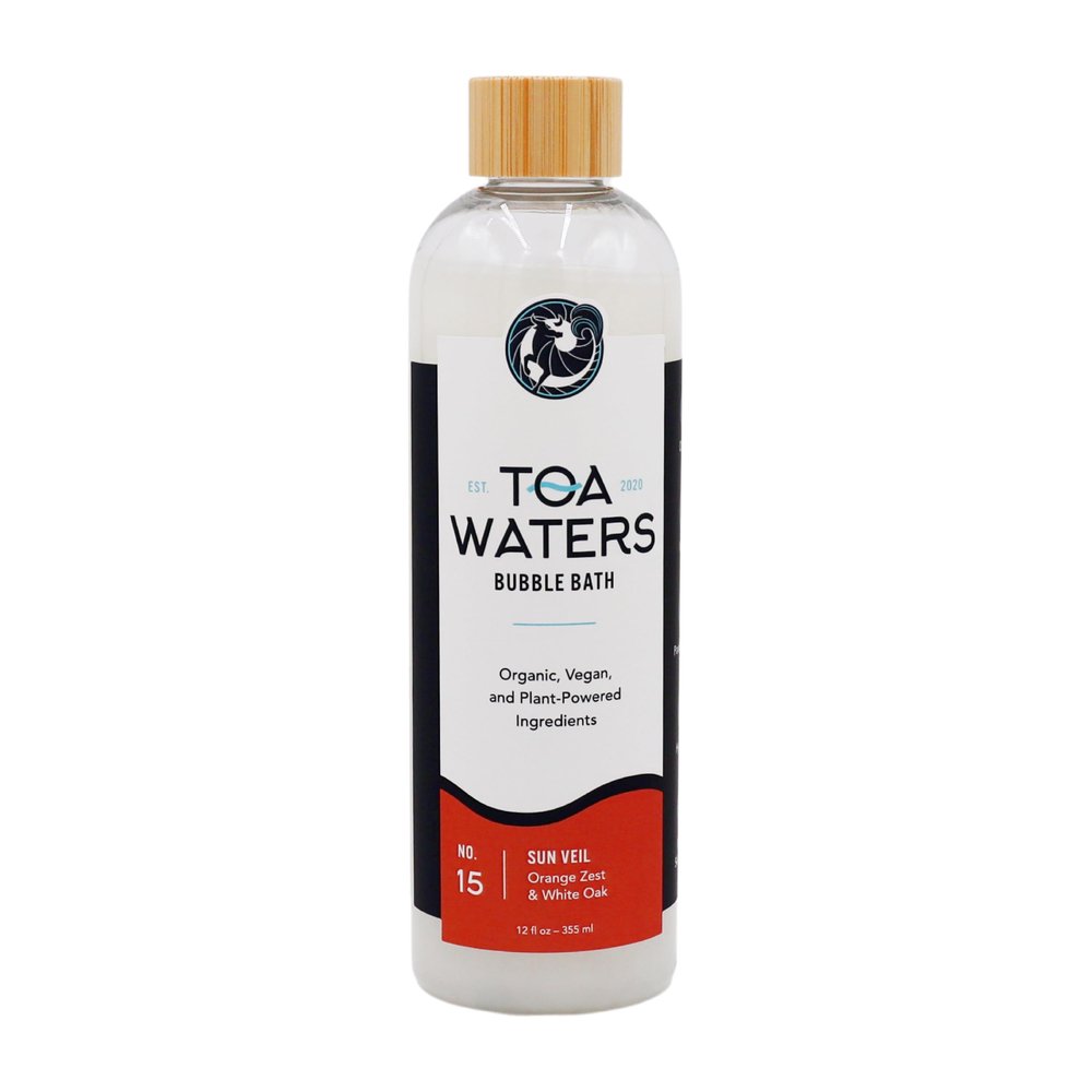 Bubble Bath Orange Zest & White Oak Bright, Energizing Scent, Sulfate-Free, Citrus Bath Soak 12 fl oz TOA Waters