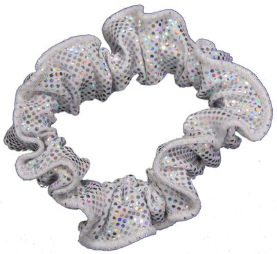 Snowflake Designs Cracked Ice Hair Scrunchie - Silver/White