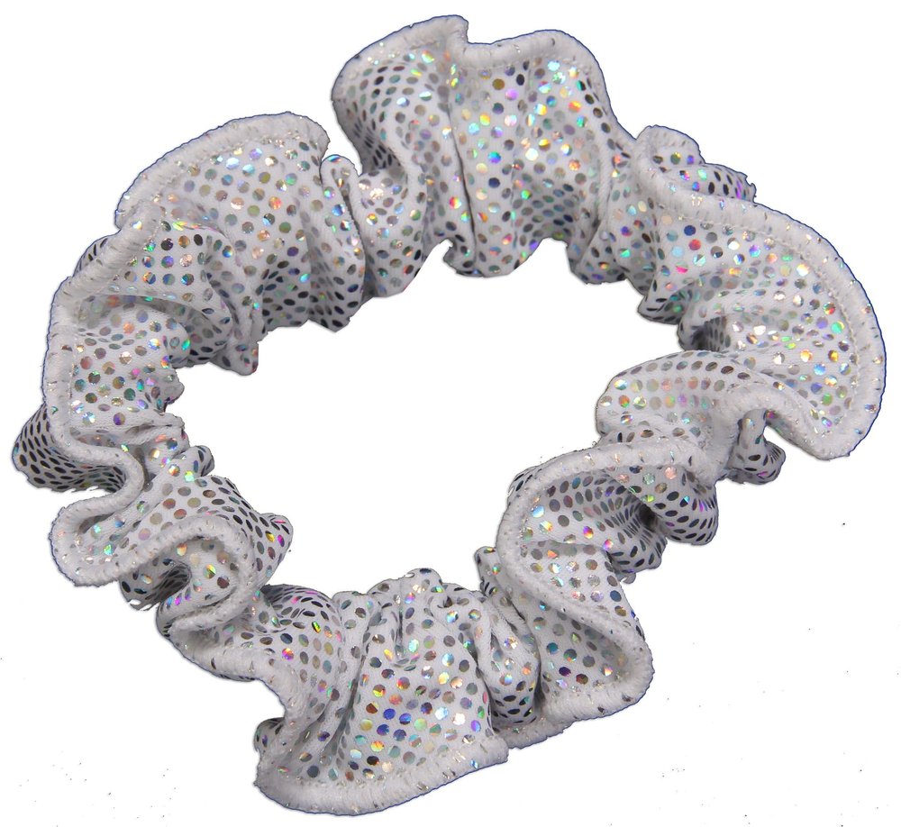 Snowflake Designs Cracked Ice Hair Scrunchie - Silver/White