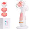 Beautivana Facial Cleansing Brush, Waterproof Dual-Rotation Face Scrubber with 3 Brush Heads & 2 Speed Settings, Rechargeable Exfoliating Face Brush for Deep Cleansing & Daily Skin Care (Pink) view 1