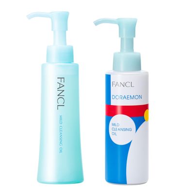 FANCL Mild Cleansing Oil Duo Set  Standard & Doraemon Limited Edition | Japanese Facial Cleansing Oils for Sensitive Skin, Preservative-Free