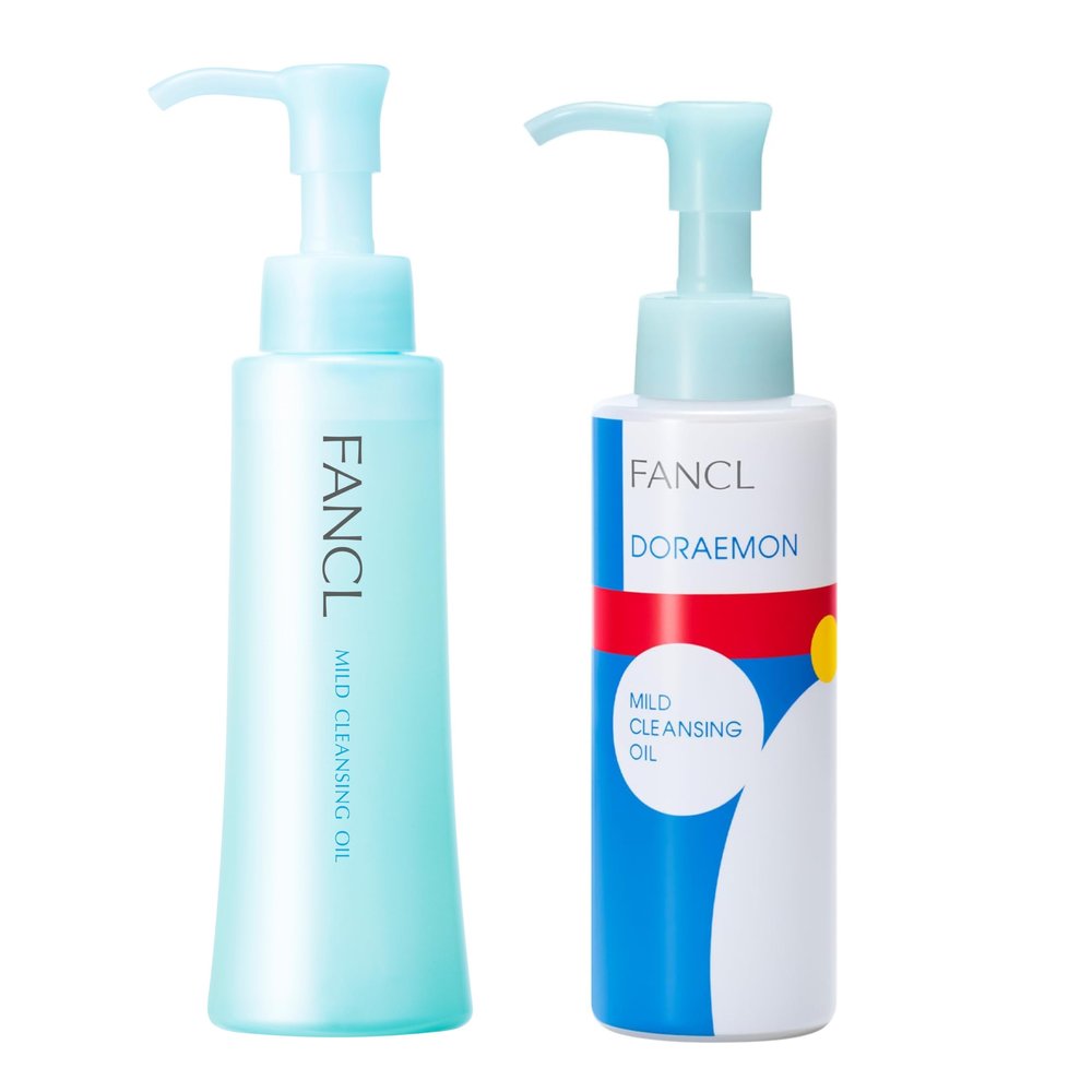 FANCL Mild Cleansing Oil Duo Set  Standard & Doraemon Limited Edition | Japanese Facial Cleansing Oils for Sensitive Skin, Preservative-Free