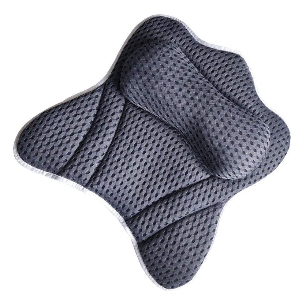 Alipis Bathtub Pillow with Suction Cups Ergonomic Head and Neck Support Compact Lightweight Bath Tub Headrest for Relaxing Soaking Spa Experience