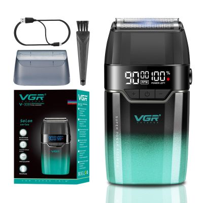 VGR 308 Electric Razor for Bald Head with 9000RPM 3-Speed Metal Body, Green