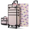 BYOOTIQUE Makeup Train Case Trolley w/Cube Case Cosmetic Organizer Art Deco Tyrian view 1