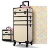 BYOOTIQUE Makeup Train Case Trolley w/Cube Case Cosmetic Organizer Art Deco Pastel view 1