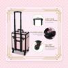 BYOOTIQUE Rolling Makeup Train Case on Wheels 3-Piece Hairdressing Brush Bags Cosmetology Art Deco Bloom view 4
