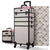BYOOTIQUE Makeup Train Case Trolley w/Cube Case Cosmetic Organizer Art Deco Graphite view 1