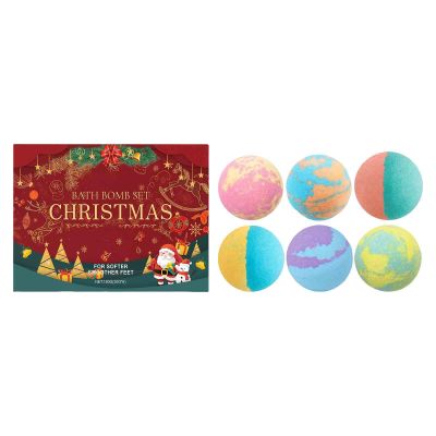 Christmas Bath Bombs Set 4/6/12PCS Bubble Bath with Christmas Tree Bathbombs Set for Xmas Winter Party (03(6pcs))