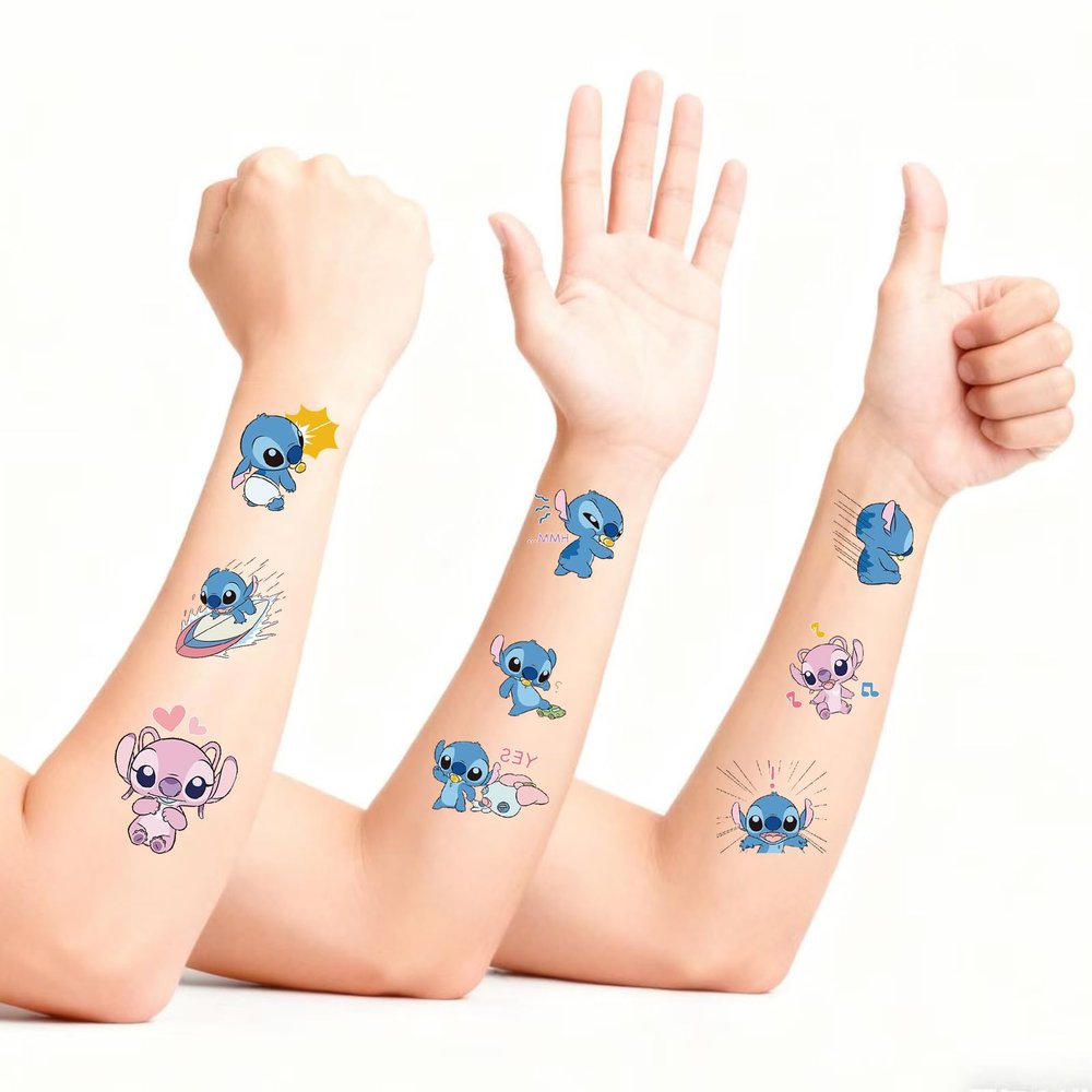 20 Sheets Lilo Stitch Temporary Tattoos for Kids, Stitch Birthday Party Favors, Cute Cartoon Decoration Sticker Gifts for Girl Boys Home Activity Class Prizes Carnival Christmas Rewards