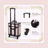 BYOOTIQUE Rolling Makeup Train Case on Wheels 3-Piece Hairdressing Brush Bags Cosmetology Art Deco Tyrian view 4