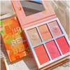 6 Colors Blush & Highlighter Palette  Multi-Use Face and Eye Palette with Matte and Shimmer Finishes, Glitter Contour Blusher and Illuminator Makeup for Natural Glow view 2